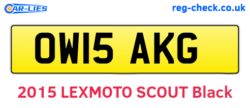 OW15AKG are the vehicle registration plates.