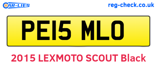 PE15MLO are the vehicle registration plates.