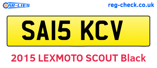 SA15KCV are the vehicle registration plates.