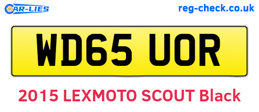 WD65UOR are the vehicle registration plates.