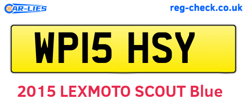 WP15HSY are the vehicle registration plates.