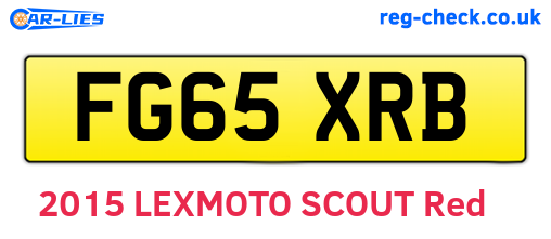 FG65XRB are the vehicle registration plates.