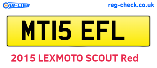 MT15EFL are the vehicle registration plates.