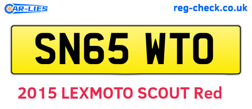 SN65WTO are the vehicle registration plates.