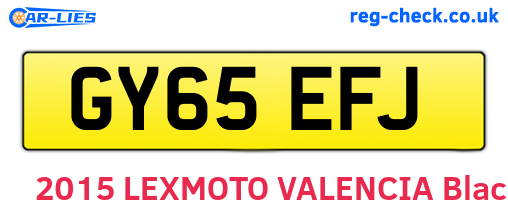 GY65EFJ are the vehicle registration plates.