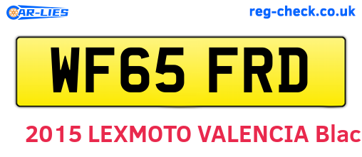 WF65FRD are the vehicle registration plates.