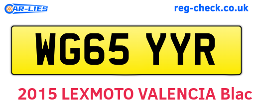 WG65YYR are the vehicle registration plates.