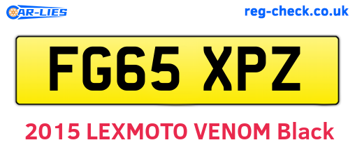 FG65XPZ are the vehicle registration plates.