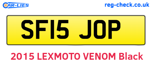SF15JOP are the vehicle registration plates.