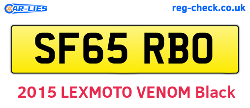 SF65RBO are the vehicle registration plates.
