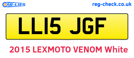 LL15JGF are the vehicle registration plates.