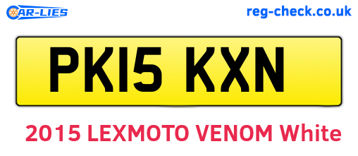 PK15KXN are the vehicle registration plates.