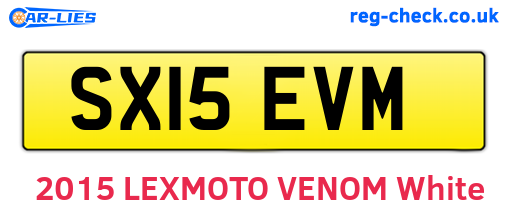 SX15EVM are the vehicle registration plates.