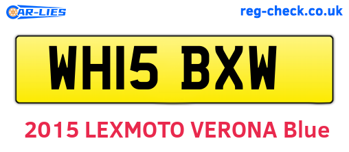 WH15BXW are the vehicle registration plates.