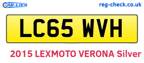 LC65WVH are the vehicle registration plates.