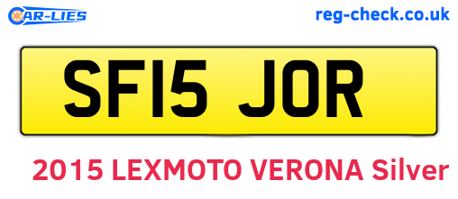 SF15JOR are the vehicle registration plates.