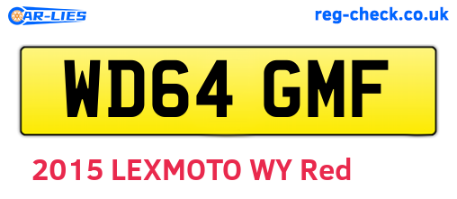 WD64GMF are the vehicle registration plates.