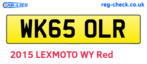 WK65OLR are the vehicle registration plates.