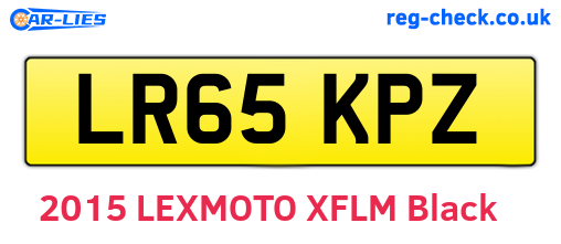LR65KPZ are the vehicle registration plates.