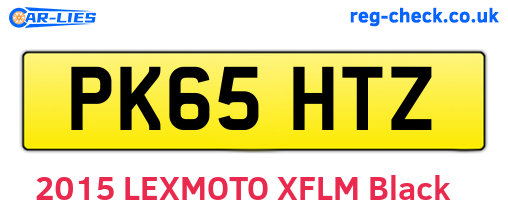 PK65HTZ are the vehicle registration plates.