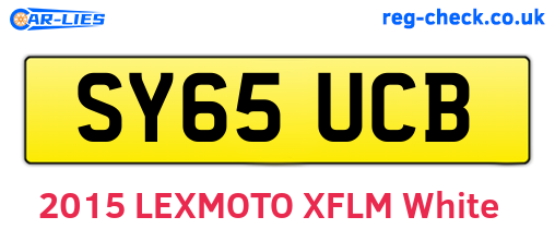 SY65UCB are the vehicle registration plates.
