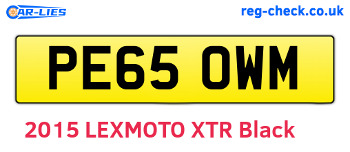 PE65OWM are the vehicle registration plates.