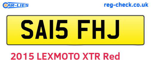 SA15FHJ are the vehicle registration plates.