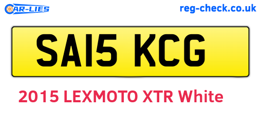 SA15KCG are the vehicle registration plates.