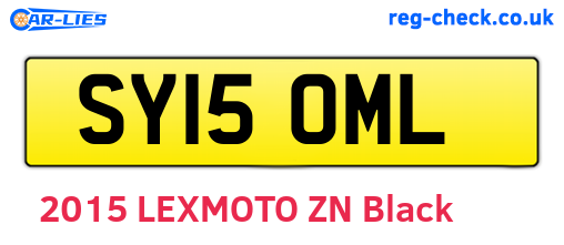 SY15OML are the vehicle registration plates.