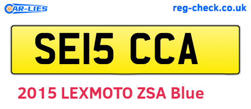 SE15CCA are the vehicle registration plates.