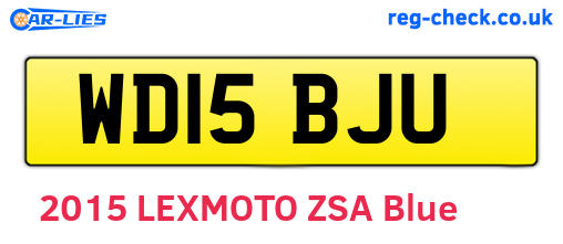 WD15BJU are the vehicle registration plates.