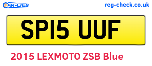SP15UUF are the vehicle registration plates.