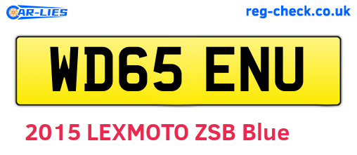 WD65ENU are the vehicle registration plates.