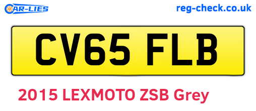 CV65FLB are the vehicle registration plates.