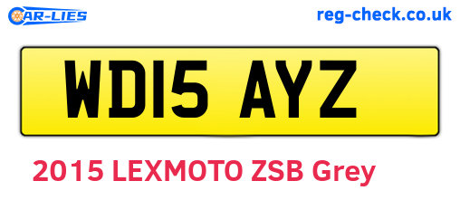 WD15AYZ are the vehicle registration plates.