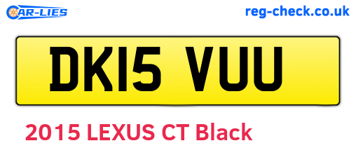 DK15VUU are the vehicle registration plates.