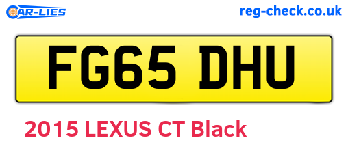 FG65DHU are the vehicle registration plates.