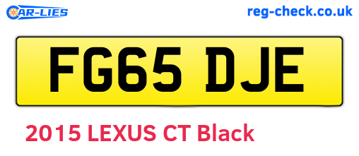 FG65DJE are the vehicle registration plates.