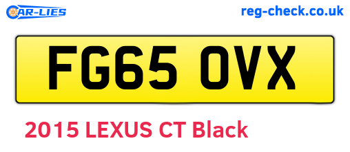 FG65OVX are the vehicle registration plates.