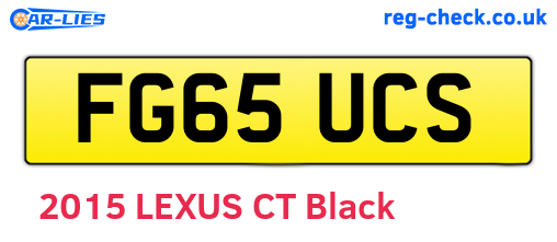 FG65UCS are the vehicle registration plates.