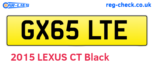 GX65LTE are the vehicle registration plates.
