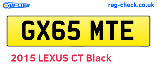 GX65MTE are the vehicle registration plates.