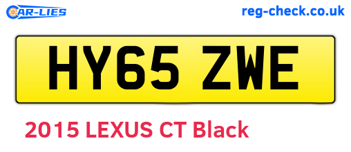 HY65ZWE are the vehicle registration plates.