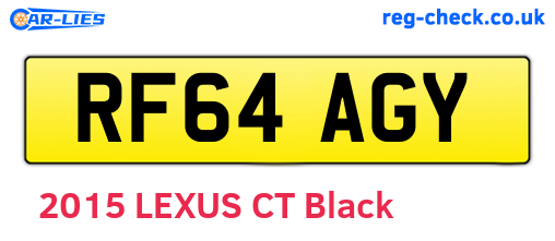 RF64AGY are the vehicle registration plates.