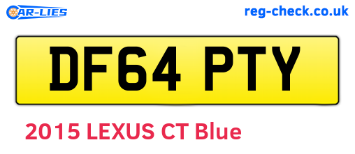 DF64PTY are the vehicle registration plates.