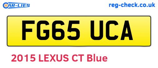 FG65UCA are the vehicle registration plates.