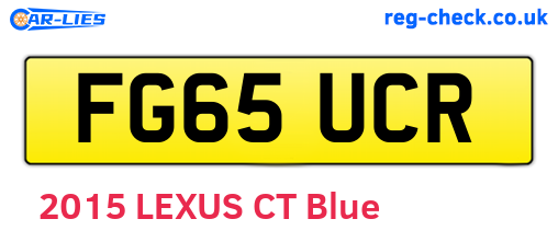 FG65UCR are the vehicle registration plates.
