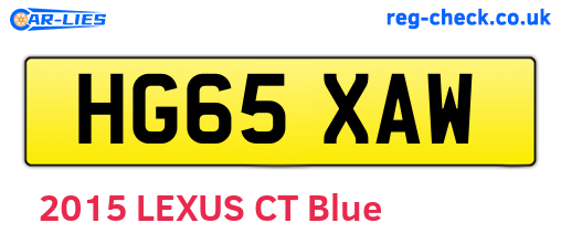 HG65XAW are the vehicle registration plates.