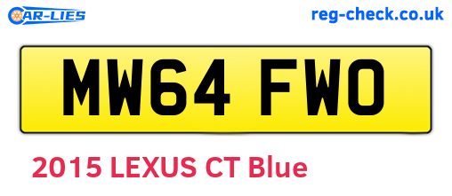 MW64FWO are the vehicle registration plates.