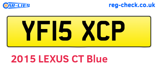 YF15XCP are the vehicle registration plates.